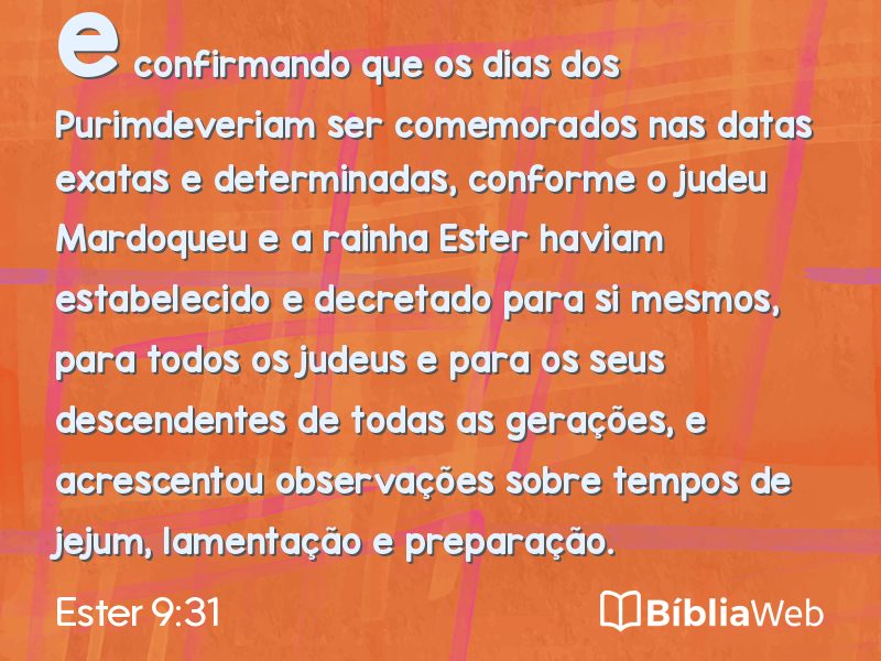 Ester 9:31 em imagem para compartilhar