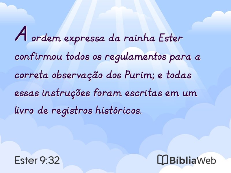 Ester 9:32 em imagem para compartilhar