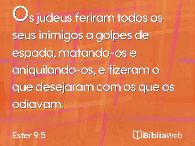 Ester 9:5 em imagem para compartilhar