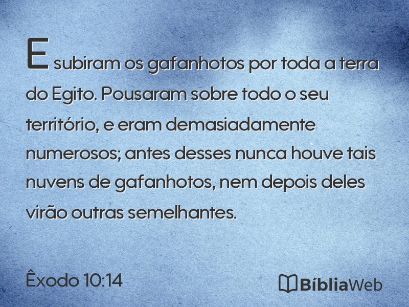 Êxodo 10:14 em imagem para compartilhar