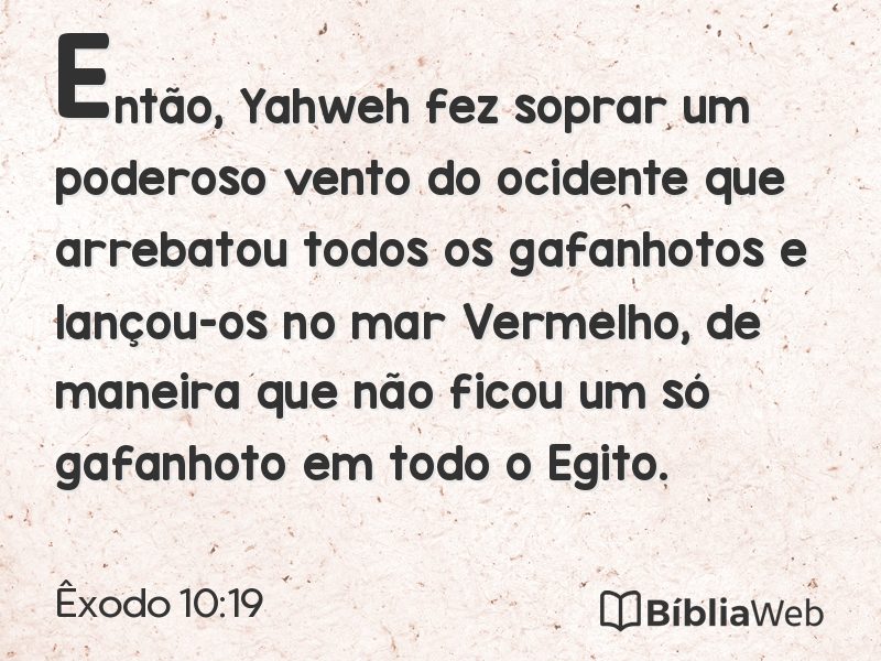 Êxodo 10:19 em imagem para compartilhar