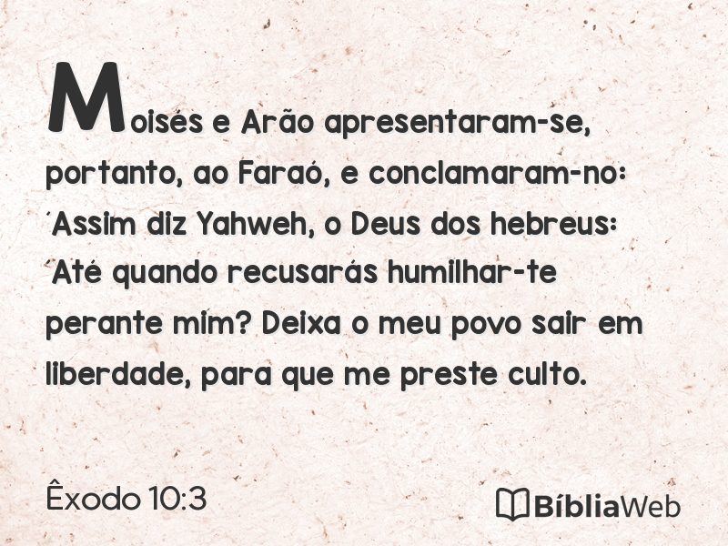 Êxodo 10:3 em imagem para compartilhar
