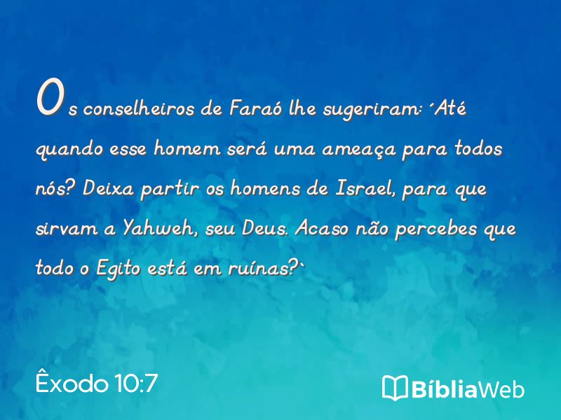 Êxodo 10:7 em imagem para compartilhar