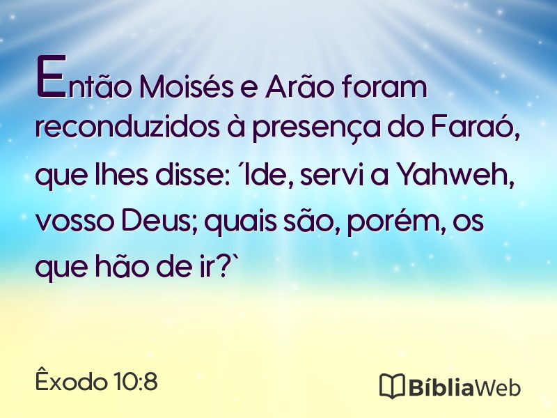 Êxodo 10:8 em imagem para compartilhar