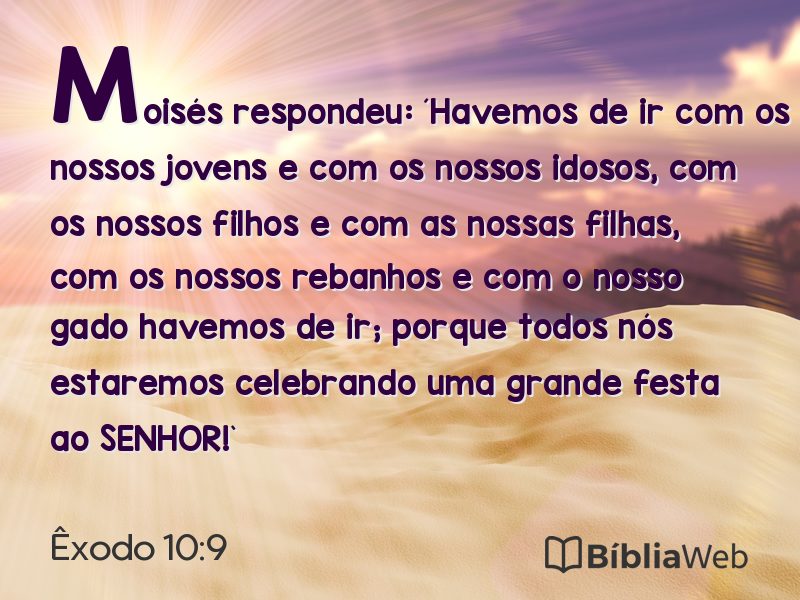 Êxodo 10:9 em imagem para compartilhar