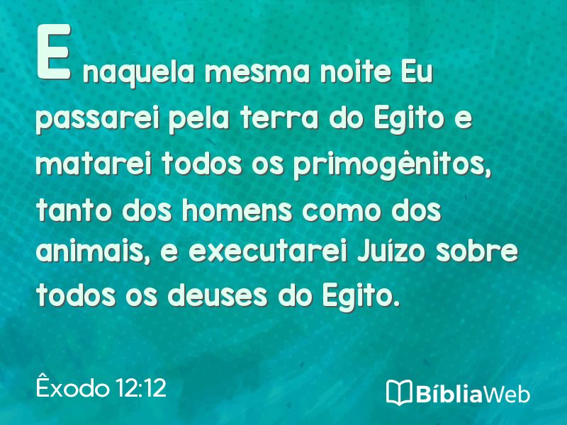 Êxodo 12:12 em imagem para compartilhar