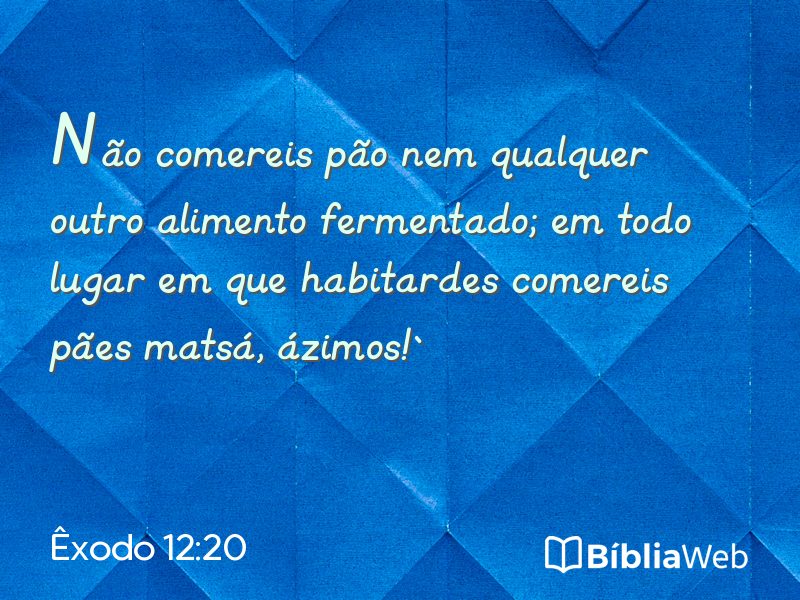 Êxodo 12:20 em imagem para compartilhar