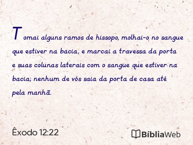 Êxodo 12:22 em imagem para compartilhar