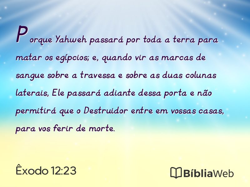 Êxodo 12:23 em imagem para compartilhar