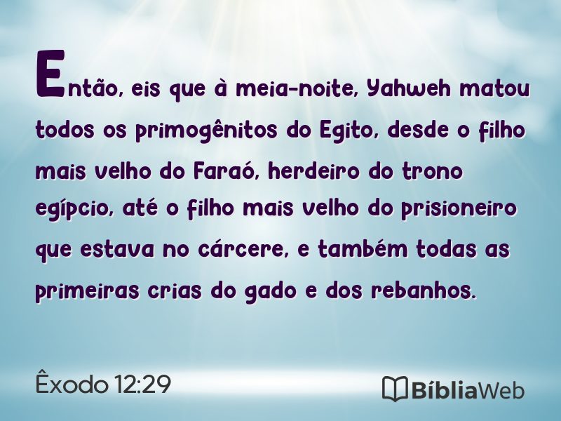 Êxodo 12:29 em imagem para compartilhar