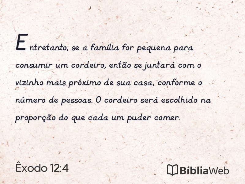 Êxodo 12:4 em imagem para compartilhar