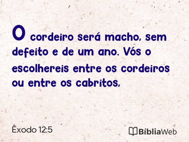 Êxodo 12:5 em imagem para compartilhar