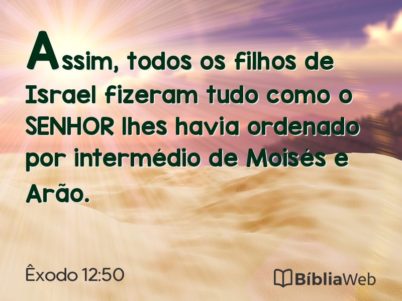 Êxodo 12:50 em imagem para compartilhar