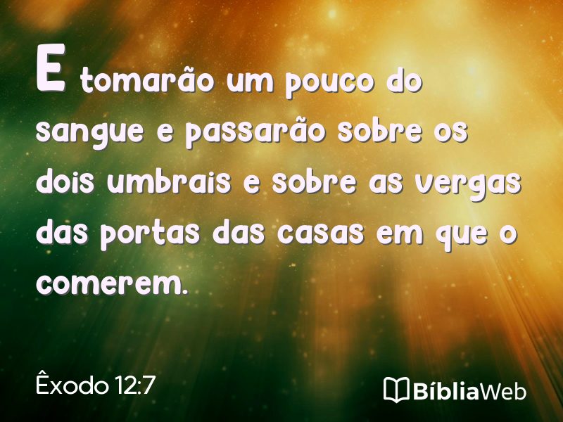 Êxodo 12:7 em imagem para compartilhar