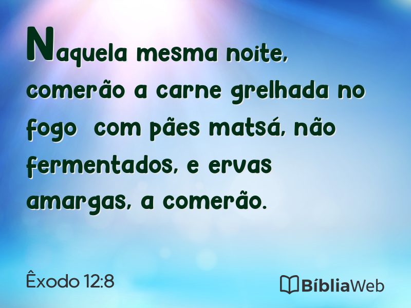 Êxodo 12:8 em imagem para compartilhar