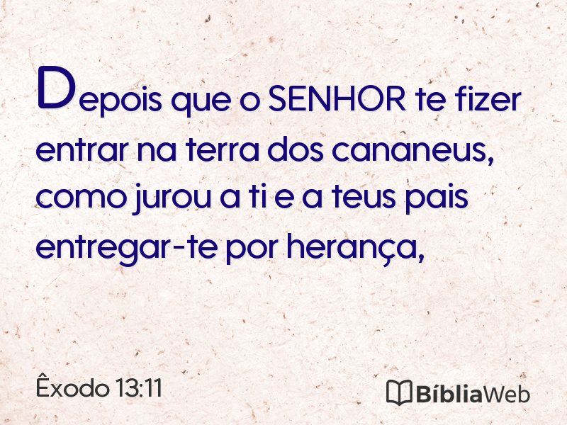 Êxodo 13:11 em imagem para compartilhar