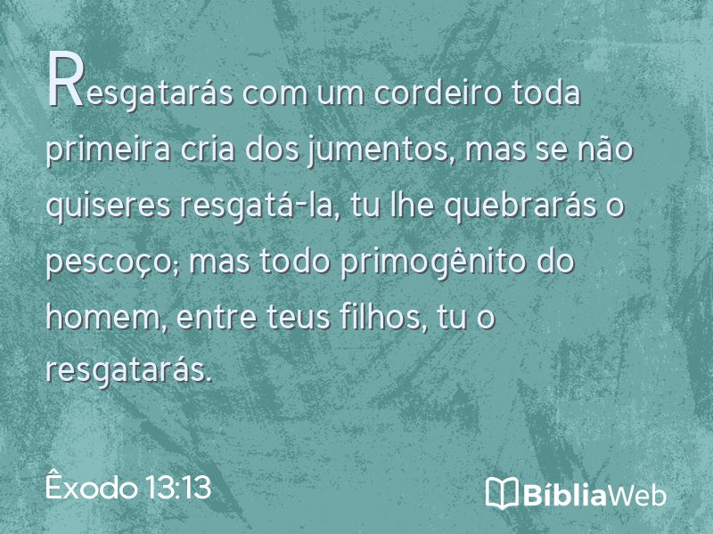 Êxodo 13:13 em imagem para compartilhar