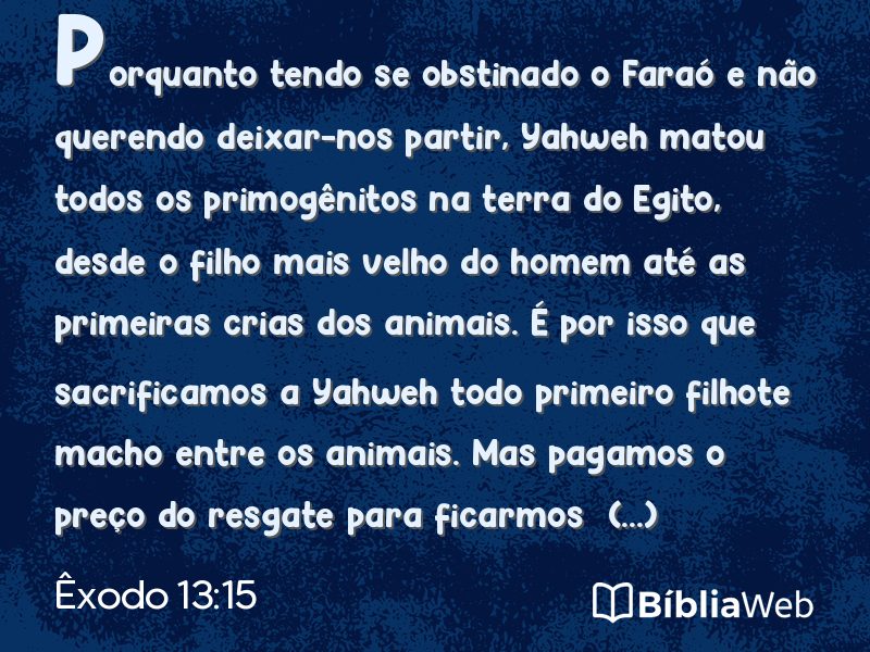 Êxodo 13:15 em imagem para compartilhar