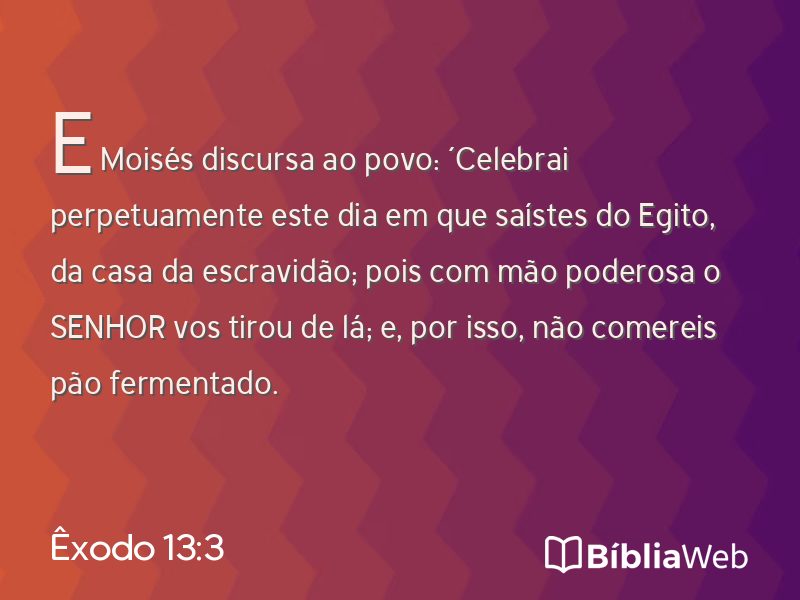Êxodo 13:3 em imagem para compartilhar