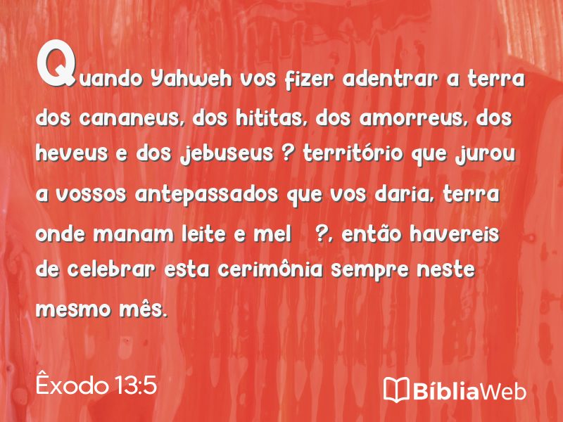 Êxodo 13:5 em imagem para compartilhar