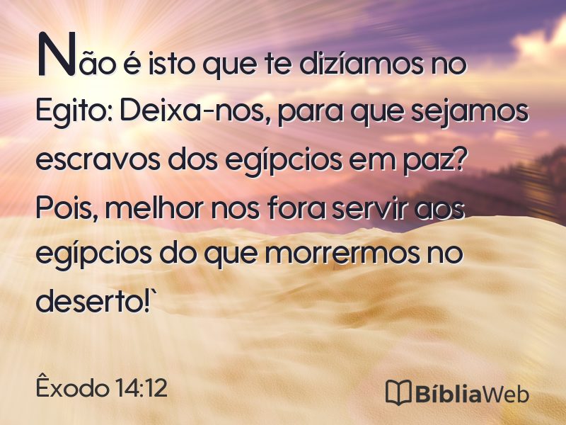 Êxodo 14:12 em imagem para compartilhar