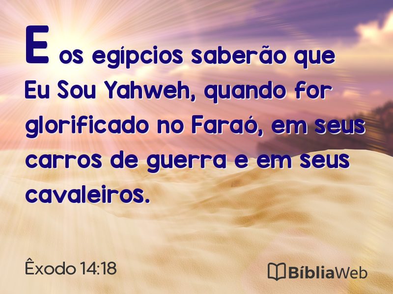 Êxodo 14:18 em imagem para compartilhar