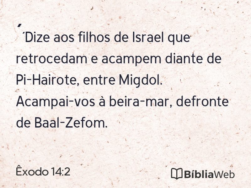 Êxodo 14:2 em imagem para compartilhar