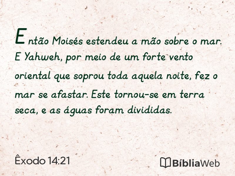 Êxodo 14:21 em imagem para compartilhar