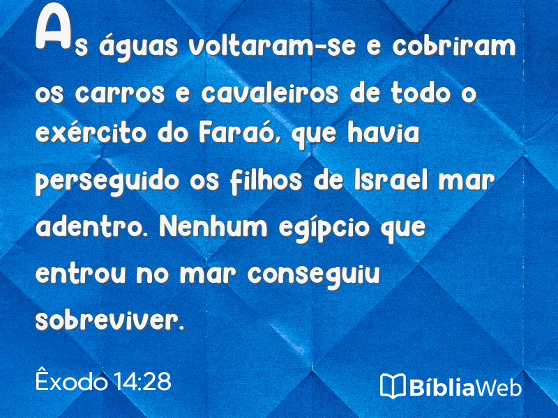 Êxodo 14:28 em imagem para compartilhar