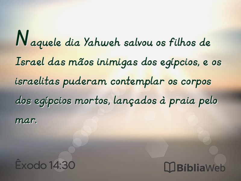 Êxodo 14:30 em imagem para compartilhar