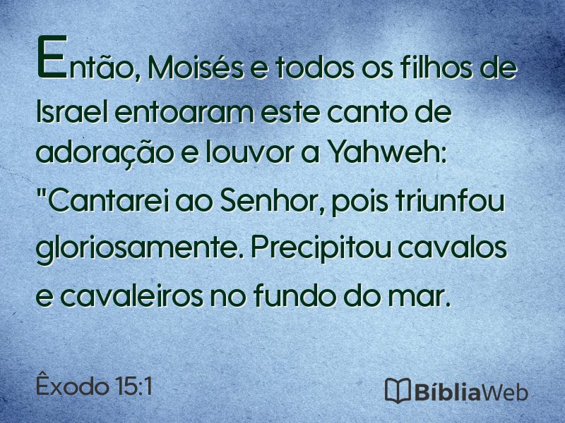 Êxodo 15:1 em imagem para compartilhar