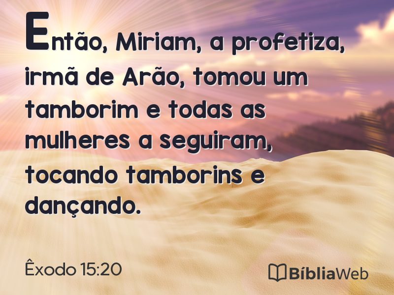 Êxodo 15:20 em imagem para compartilhar