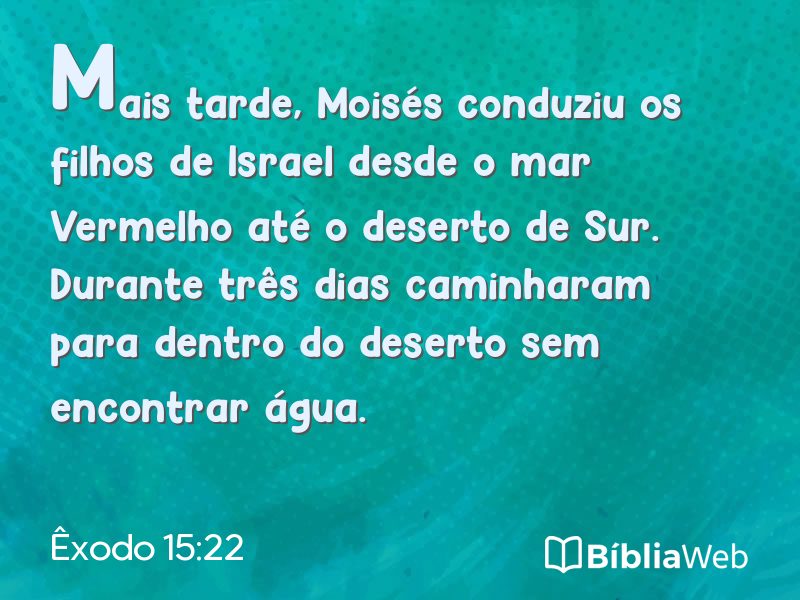 Êxodo 15:22 em imagem para compartilhar
