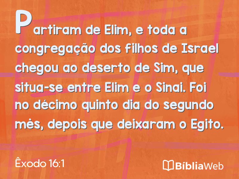 Êxodo 16:1 em imagem para compartilhar