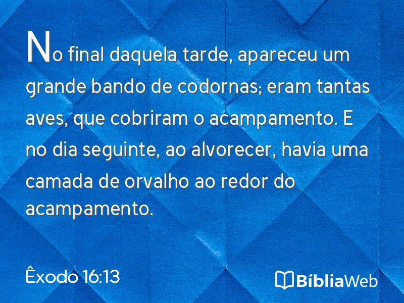 Êxodo 16:13 em imagem para compartilhar