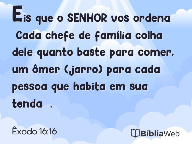 Êxodo 16:16 em imagem para compartilhar