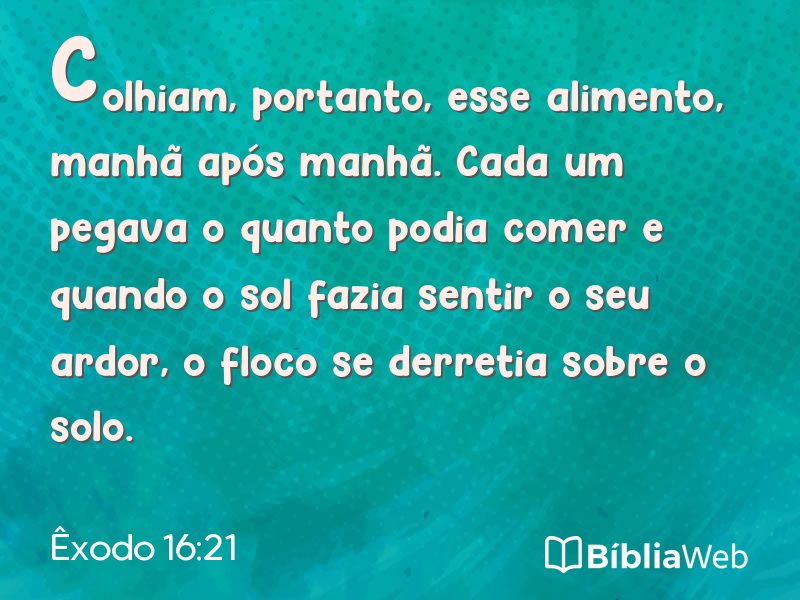 Êxodo 16:21 em imagem para compartilhar