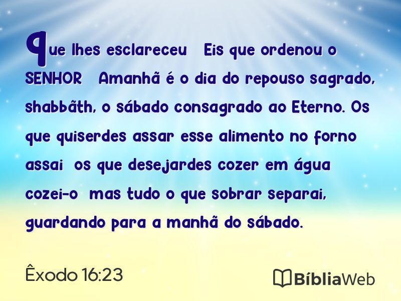 Êxodo 16:23 em imagem para compartilhar