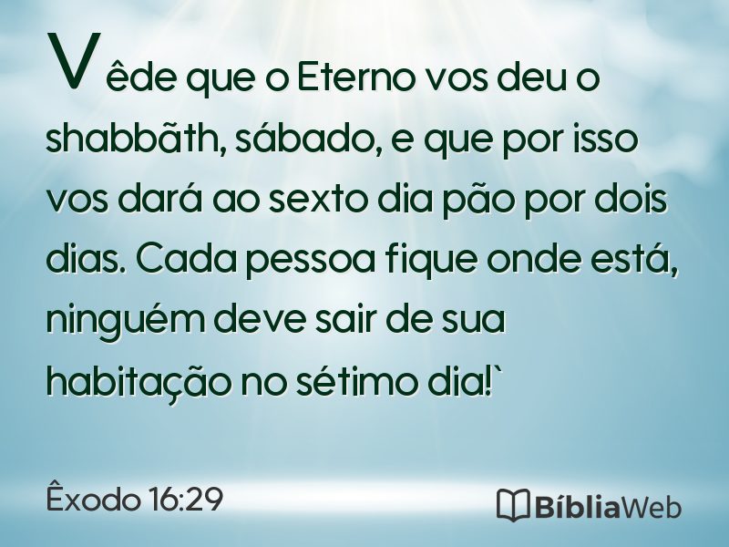 Êxodo 16:29 em imagem para compartilhar