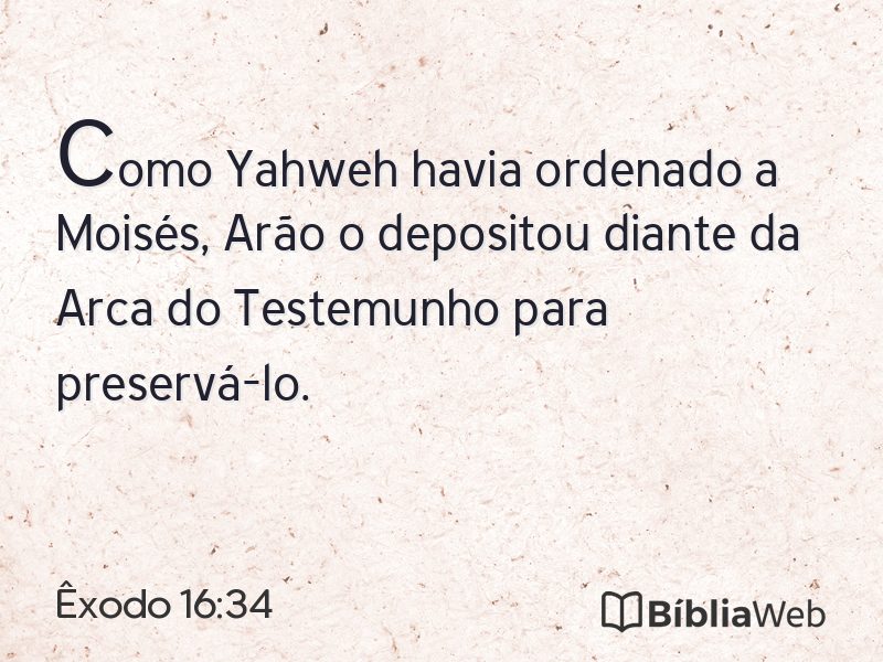 Êxodo 16:34 em imagem para compartilhar