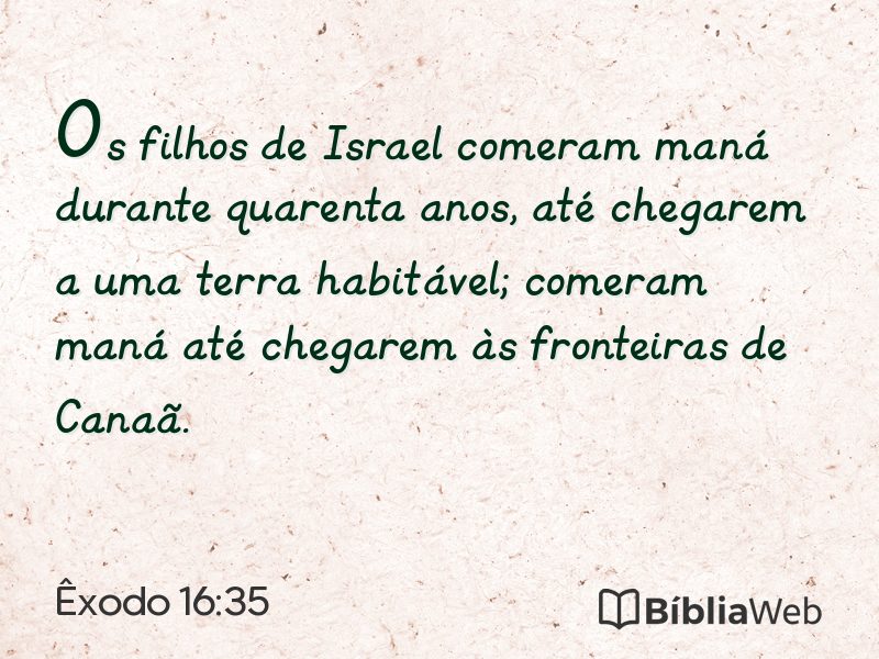 Êxodo 16:35 em imagem para compartilhar