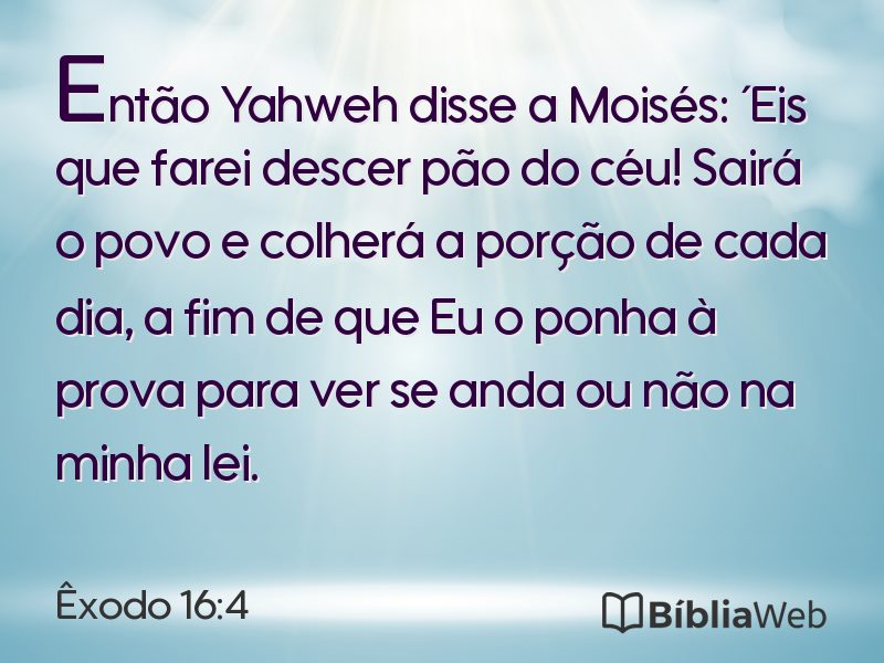 Êxodo 16:4 em imagem para compartilhar