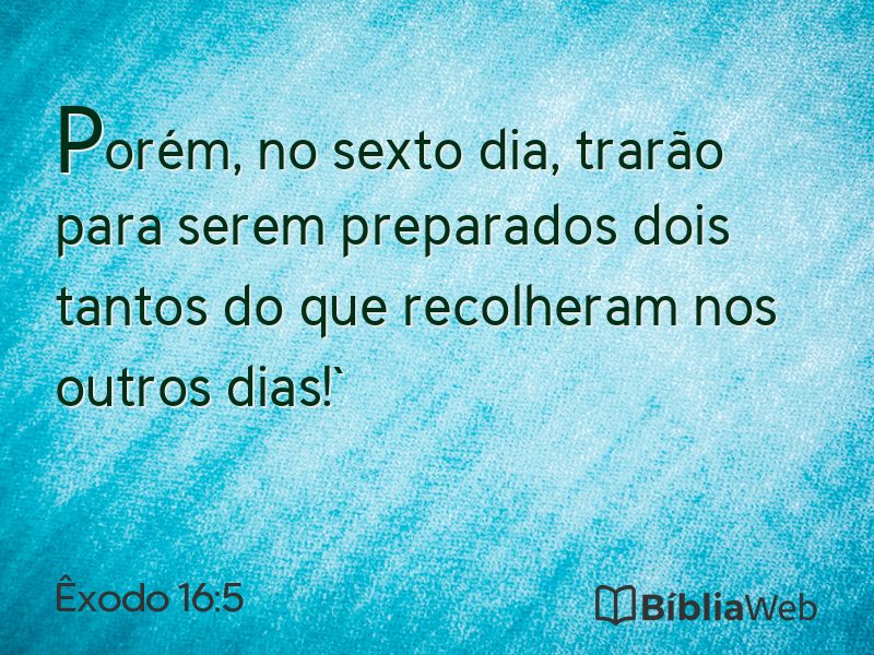Êxodo 16:5 em imagem para compartilhar