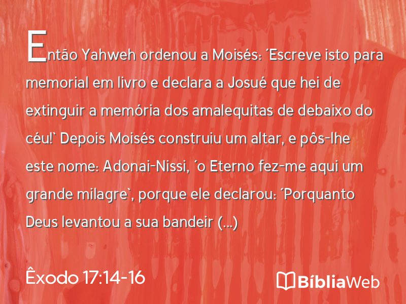 Êxodo 17:14-16 em imagem para compartilhar