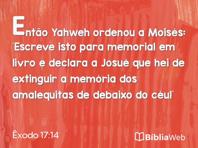 Êxodo 17:14 em imagem para compartilhar