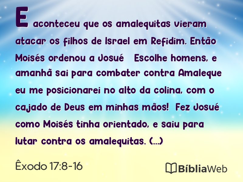 Êxodo 17:8-16 em imagem para compartilhar