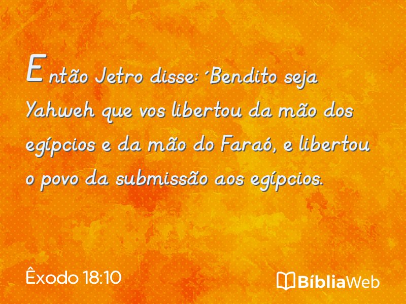 Êxodo 18:10 em imagem para compartilhar