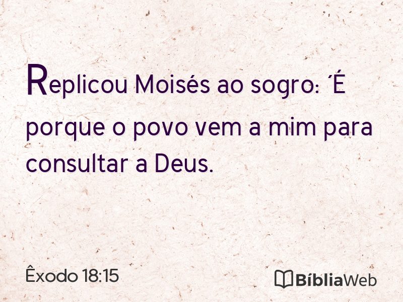 Êxodo 18:15 em imagem para compartilhar