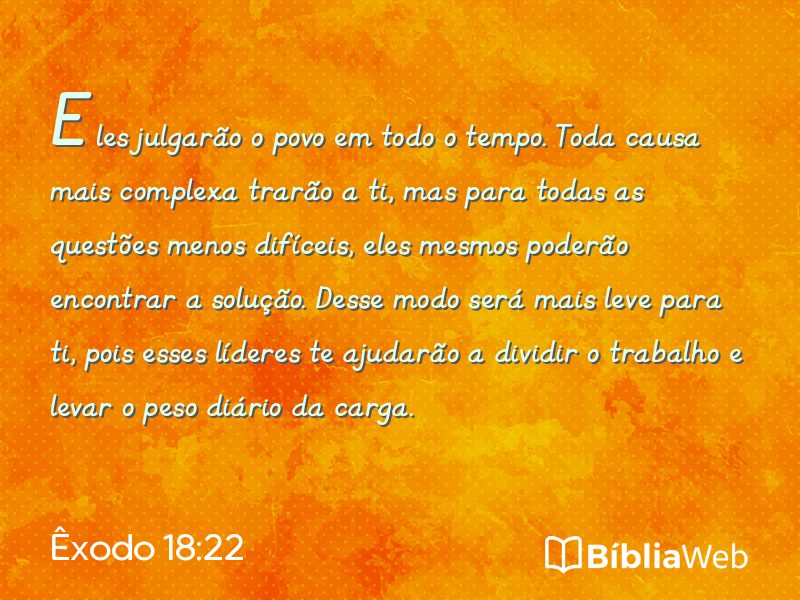 Êxodo 18:22 em imagem para compartilhar