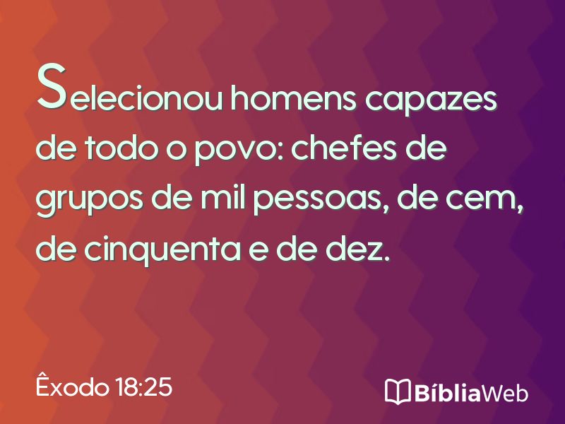 Êxodo 18:25 em imagem para compartilhar